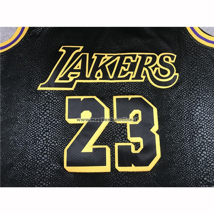 Maglia Los Angeles Lakers LeBron James NO 23 Citta 2020-21 Nero